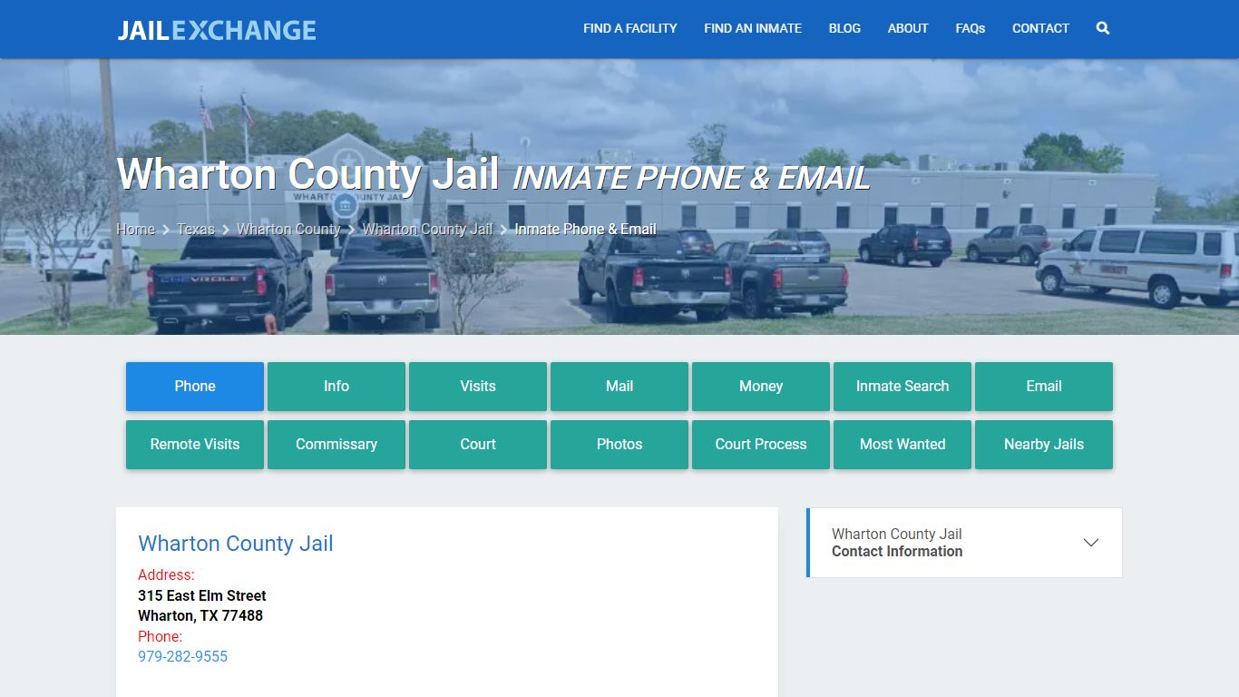 Inmate Phone - Wharton County Jail, TX - Jail Exchange